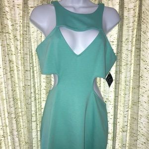 NWT Turquoise Nastygal cut out party dress